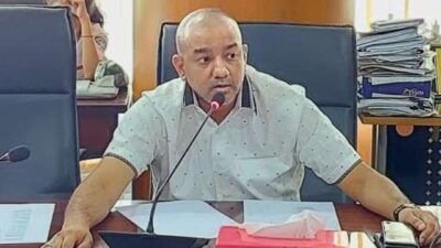 Rommy Van Boy  saat mengikuti Rapat Dengar Pendapat (RDP) bersama beberapa OPD Pemko Medan di gedung dewan, (12/3).