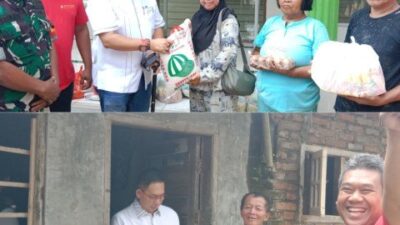 Wong Chun Sen Tinjau Lokasi Pascabanjir dan Serahkan Bantuan Sembako di Jalan Brigjen Katamso