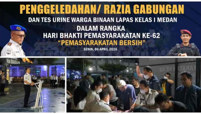 Razia Terpadu di Lapas Medan Sasar Puluhan Kamar, Ratusan WBP Lolos Tes Narkoba