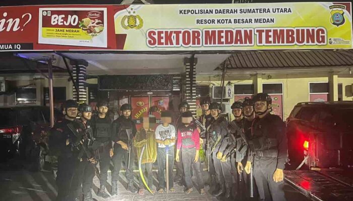 Patroli Dini Hari Brimob Sumut di Medan Berujung Penangkapan, Tawuran dan Balap Liar Dibubarkan
