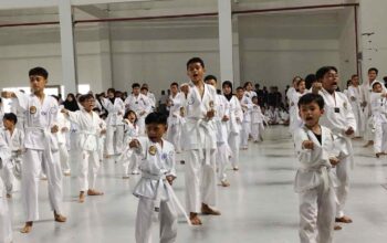 UKT Taekwondo 2026 di Medan Berlangsung Meriah, Siswa SD AN Nizam Tampil Memukau