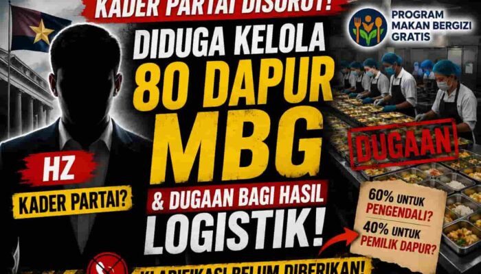 Dugaan Keterlibatan Kader Partai Berinisial HZ dalam Pengelolaan Puluhan Dapur MBG Jadi Sorotan, Klarifikasi Belum Diperoleh