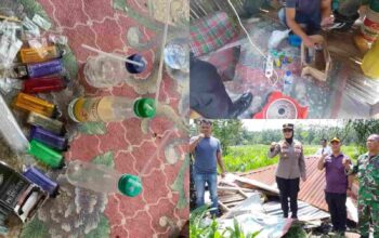 Operasi Gabungan di Hamparan Perak, Barak Diduga Tempat Penyalahgunaan Narkoba Dibakar Aparat