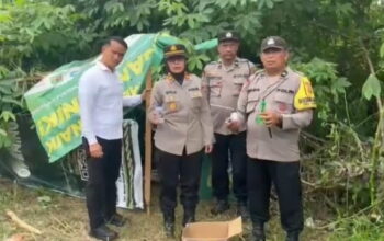 Operasi GSN di Hamparan Perak, Polisi Bakar Barak Diduga Lokasi Penyalahgunaan Narkoba