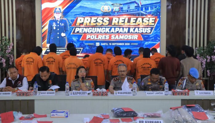 Polres Samosir Bongkar 9 Perkara, dari Narkoba hingga Pembalakan Liar